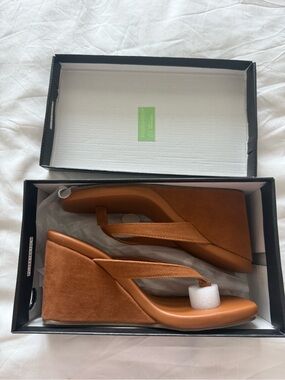 White Wedge Thong Sandals